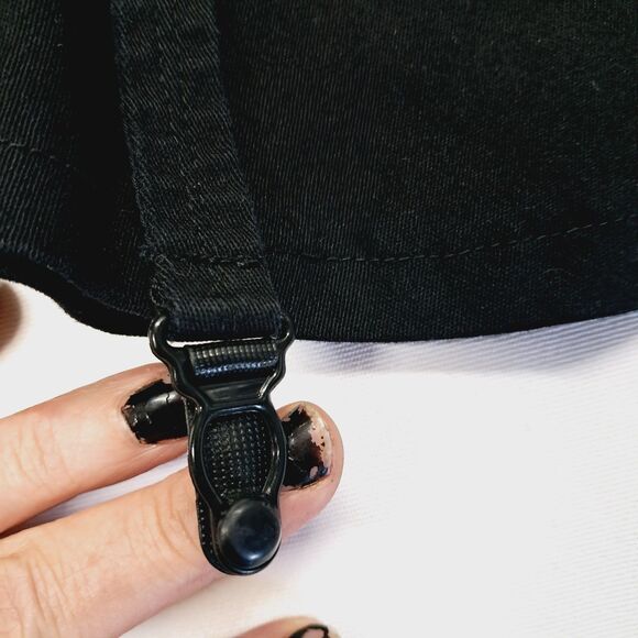 Tripp Black Double Corset Front Garter Guns Mini Skirt Rare Y2k M L Vtg Goth - Picture 9 of 16